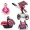 Bayer Design Neo Vario Red Stars Doll Pram & Car Seat Set